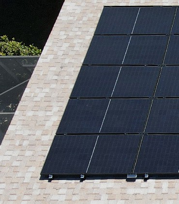 Aerial view of installed panels