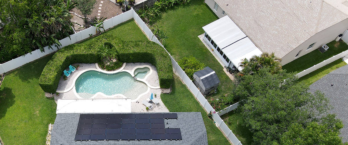 aerial view of solar home