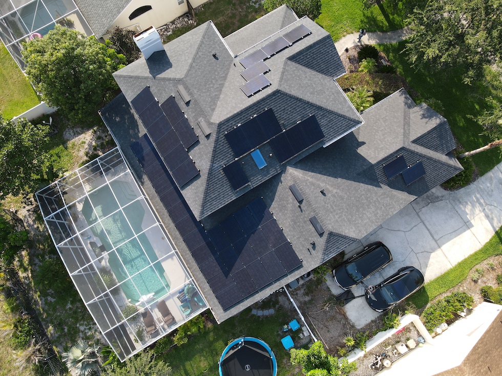 Customer's solar panel system installed in Winter Springs, FL